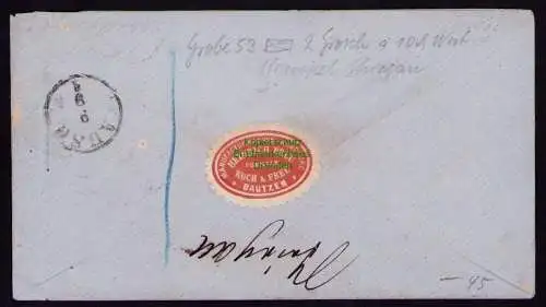 B21012 Brief NDP Paketbegleitbrief 2x 17 1871 nach Striegau Verschlussmarke Preu