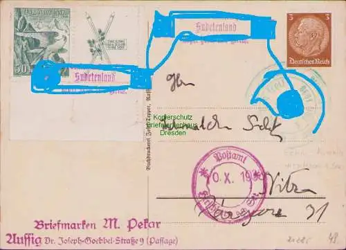 B21285 Gedenkkarte Hirschberg am See Befreiungsstempel 1938