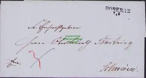 B21426 Vorphila Faltbrief Mecklenburg Schwerin Doberan 1857 nach Schwerin