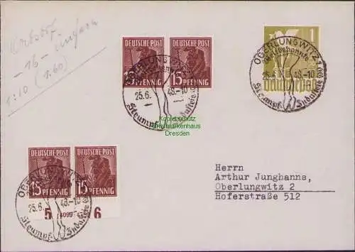B21274 SBZ Brief Zehnfach Währungsreform 25.6.48 Alliierte 948 HAN 4099.47