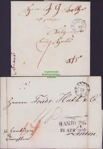 B21447 Vorphila 2x Faltbrief Preussen Berlin 1831 kleiner Einringstempel nach be