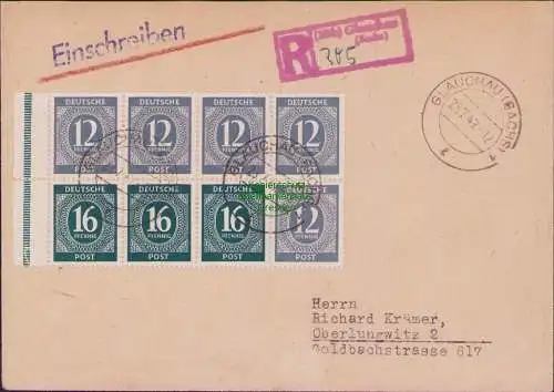 B21270 R- Brief Alliierte Besetzung Heftchenblatt 123 mit Rand gestempelt auf