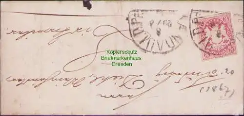 B21409 leere Faltbriefhülle Bayern um 1867 Landau i. d. Opf.