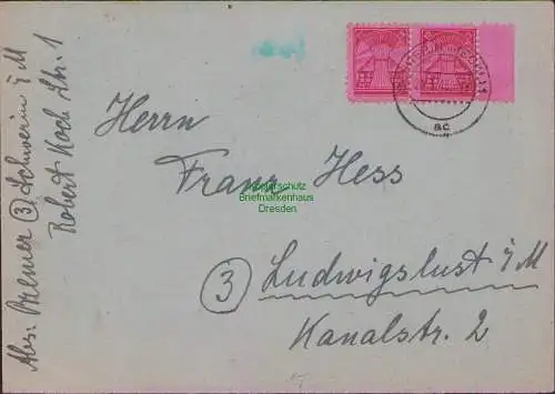 B21381 Brief SBZ MVP Schwerin 1946 nach Ludwigslust