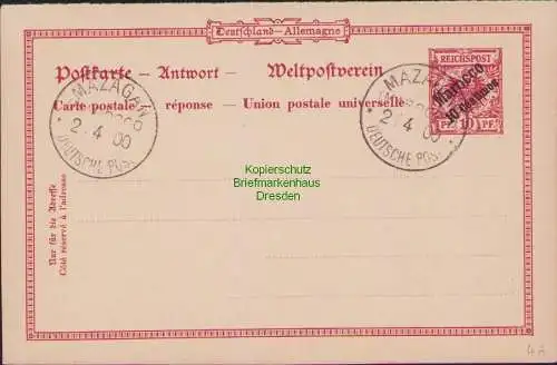 B21250 Ganzsache Marokko P 2 Mazagan Blanko Stempel 1900