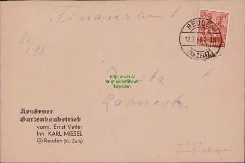 B21262 Brief SBZ Währungsreform Zehnfach Zeit Reuden Zeitz ohne Nachgebühr