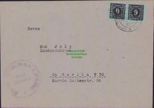 B21380 Brief SBZ MVP 2x 8 x 1945 Stadt Grimmen i. Pom. Briefstempel Behörde
