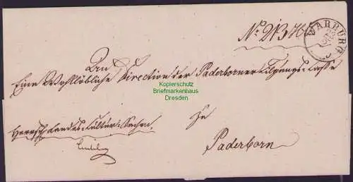 B21483 Vorphila Faltbrief Preussen Warburg um 1820 nach Paderborn