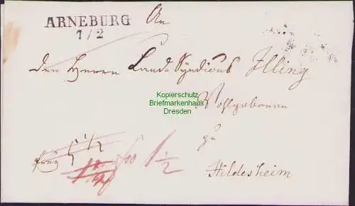 B21476 Vorphila Faltbrief Preussen Arneburg 1824 nach Hildesheim