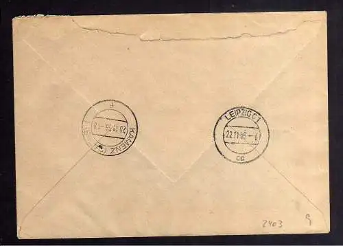 B2403 Brief DDR ZKD 7 1956 HO Lebensmittel Kamenz Bischofswerda nach Leipzig