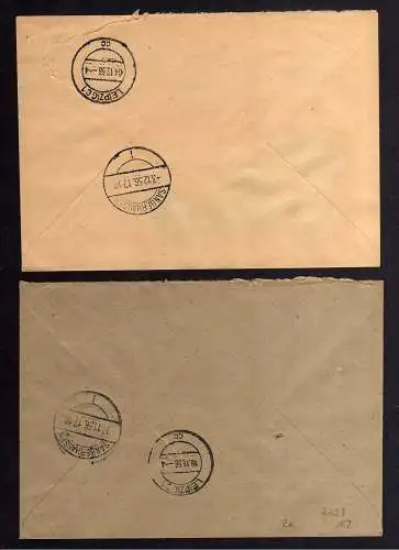 B2259 2x DDR ZKD 2x6 ,7 Brief VEB Maschinenfabrik Sangerhausen 1956