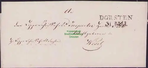 B21473 Vorphila Faltbrief Preussen Dorsten 1825 nach Wesel