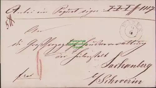 B21489 Vorphila Faltbrief Preussen um 1855 Waren nach Sachsenberg bei Schwerin