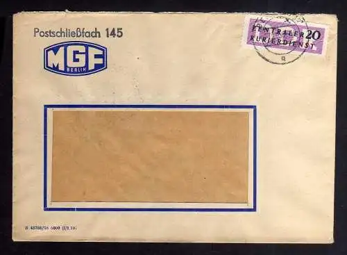 B2227 DDR ZKD 7 Brief Berlin O17 MGF VEB Medizinische Geräte Fabrik  