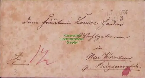 B21477 Vorphila Faltbrief Preussen Bütow 1845 nach Neu Krakau bei Rügenwalde