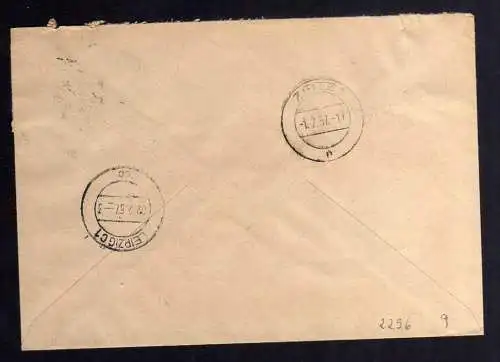 B2296 DDR ZKD 2x 6 Brief Kreisgericht Zeitz 1957 nach Leipzig