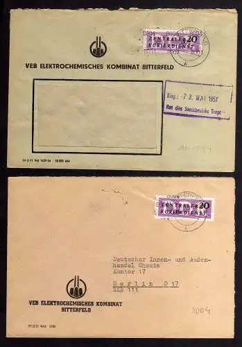 B2508 2xBrief DDR ZKD 15 8004 1957 VEB Elektrochemisches Kombinat Bitterfeld