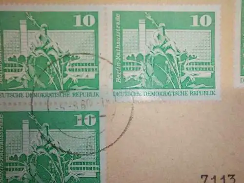 B3571 DDR Briefe Mehrfachfrankatur 1973 7x 1843 IIa Soz Aufbau Einschreiben