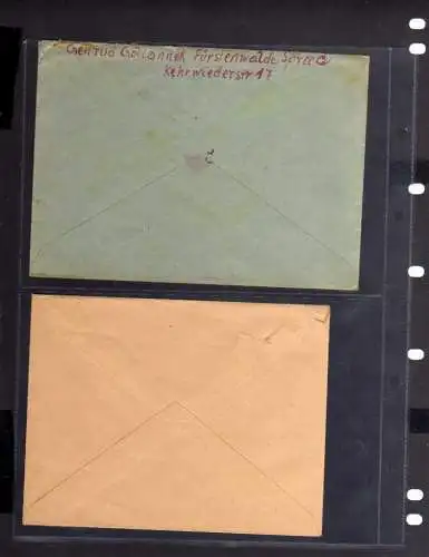 B379 2x SBZ Brief Gebühr bezahlt 1946 Fürstenwalde Spree 1946