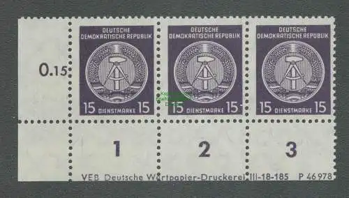B5087 DDR Dienst 36 A VEB Deutsche Wertpapier-Druckerei DV III-18-97 P 46 978 **