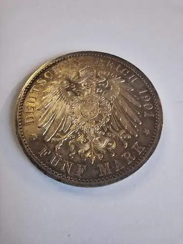 B50135 5 Mark 200 Jahre Königreich J. 106 Friedrich Wilhelm 1701 - 1901 Silber