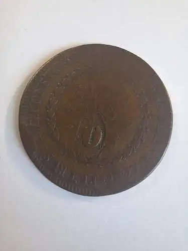 B50167 40 Reis Brasilien 1827 mit Gegenstempel auf 80 Reis Bronze