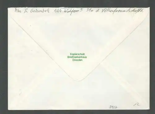 B5227 DDR R-Brief Wolfen 3 an Institut des ZK der SED Dresden Pillnitz 1980