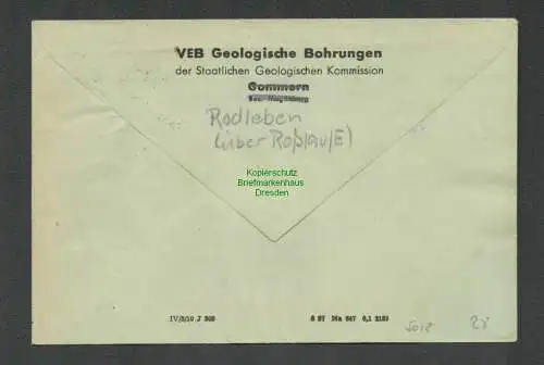 B5318 DDR Dienst Brief Mischfrankatur Dienstmarken Dauerserie unzulässig VEB