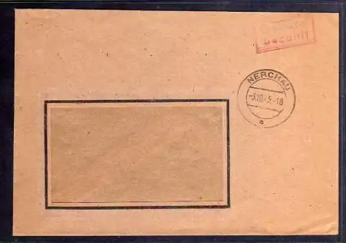 B609 SBZ Brief Gebühr bezahlt 1945 Nerchau Kartonpapierfabrik Oscar Rommel  Co.