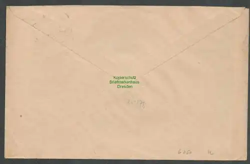 B6250 Brief SBZ Gebühr bezahlt 1946 Vielau über Zwickau Kleingärtner Verein