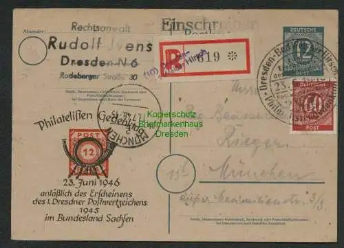 B6845 SBZ Ganzsache Alliierte Besetzung privater Zudruck Philatelisten Gedenktag