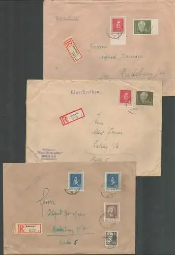 B6712 Brief DDR 1952 Einschreiben Magdeburg 2x 310, 308