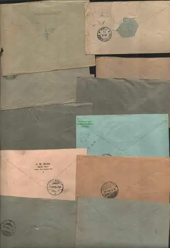 B7216 12x Brief DR Germania 1906 - 1911 Einschreiben Eilboten Postauftrag Berlin