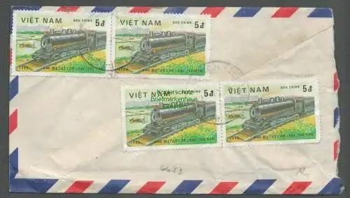 B6633 Brief Vietnam 1983 4x 1296 MeF Lokomotiven Typ 150-000