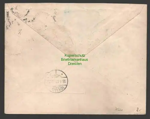 B7521 Brief DR 70, 73 Hannover 1905 Einschreiben Postauftrag nach Bad Schandau
