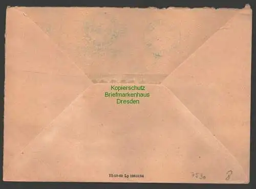 B7530 DDR Behördenpost Premnitz Kr. Rathenow 1954 blauer Firmenfreistempel