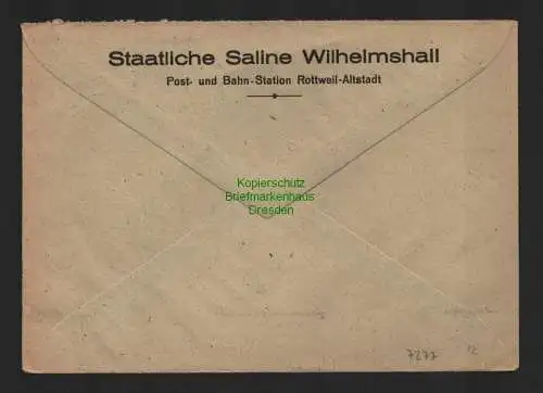 B7277 Brief Gebühr bezahlt Rottweil Altstadt 1947 nach Tübingen