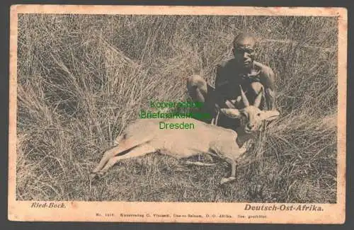 B7921 Deutsch Ostafrika DOA AK Afrikaner mit Ried Bock Kunstverlag C. Vincenti