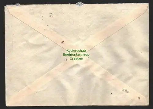 B8740 Brief Währungsreform 1948 Zehnfachfrankatur 10 x 16 Pfg. Freiberg -2.7.48