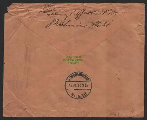 B8889 Deutsches Reich Luftpost 1929 Brief Berlin Postamt Stettin