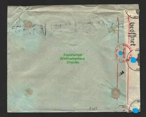 B8789 Slovakei Bratislava 1942 verschiedene Zensur Stempel Oberkommando der