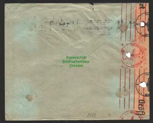 B8788 Slovakei Bratislava 1942 verschiedene Zensur Stempel Oberkommando der