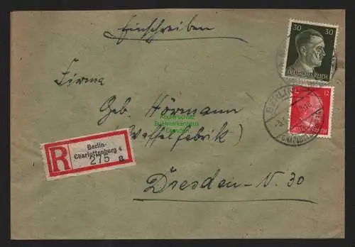 B9139 R-Brief Gebr. Hörmann A.-G. Berlin- Charlottenburg 4 a 1943 Ernst Grässel