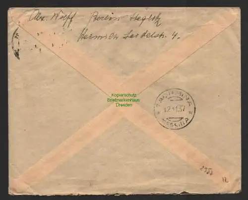B8957 Brief Berlin SW 11 nach Taormina Sizilien Italien 1937 Messina