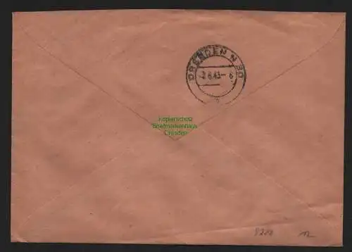B9288 R-Brief Gebr. Hörmann A.-G. Dresden N 23 a 1943  an Direktor Scheffler