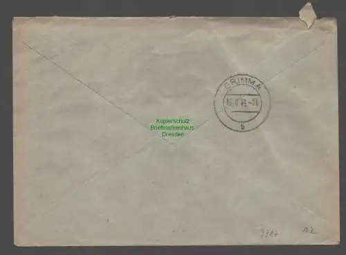 B9387 R-Brief Gebr. Hörmann A.-G.  1943  An das Wehrmeldeamt in Grimma