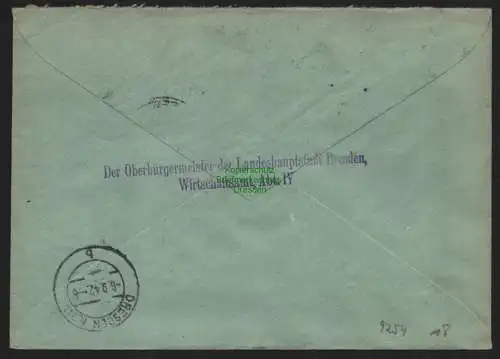 B9254 R-Brief Gebr. Hörmann A.-G. Dresden 1 pp 1942 Landshauptstadt Dresden
