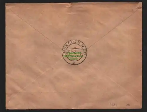 B9214 R-Brief Gebr. Hörmann A.-G. Chemnitz 1 b 1943 Schogro E. G. m. b. H.