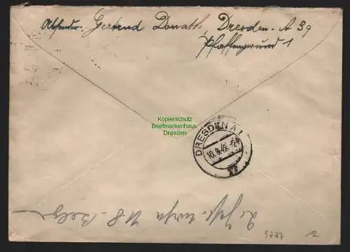 B9277 R-Brief Dresden A 29 a 1942  Rechtsanwalt Notar Dolge