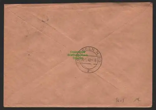 B9609 R-Brief Gebr. Hörmann A.-G. Neuhausen (Erzgeb) 196  Frieda Hänig  1942